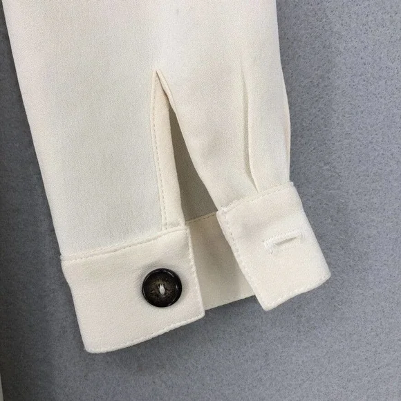 Stone Cold Fox Womens Trench Jacket Maxi Dress Long Double Breasted Silk White 2 - Picture 4 of 9